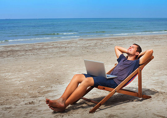 Taking it easy on the beach